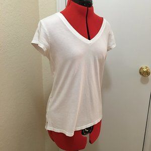 TOOK TO CONSIGNMENT STORE a.n.a Snowy White Cap Sleeve V-Neck T-Shirt, Size M